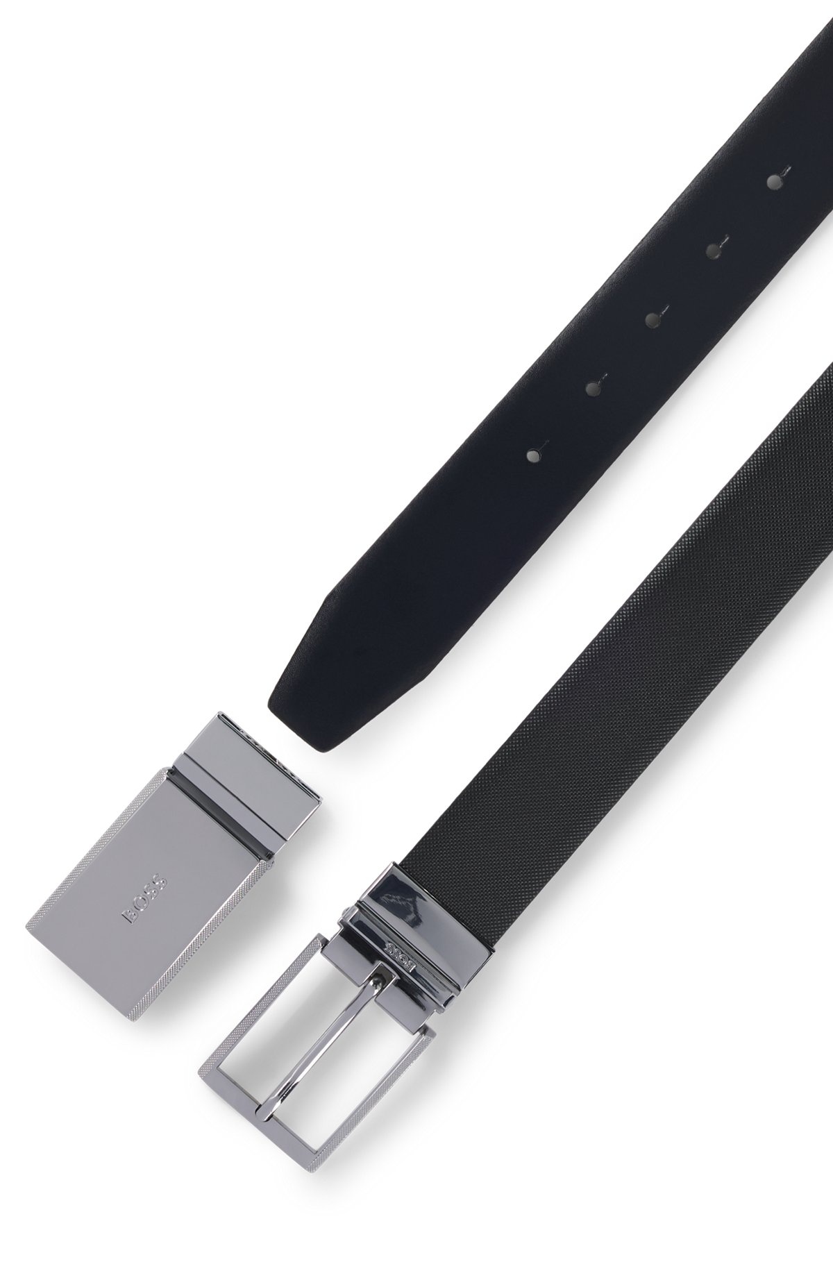 ITALIAN-LEATHER BELT WITH BRANDED KEEPER IN GIFT BOX - 3