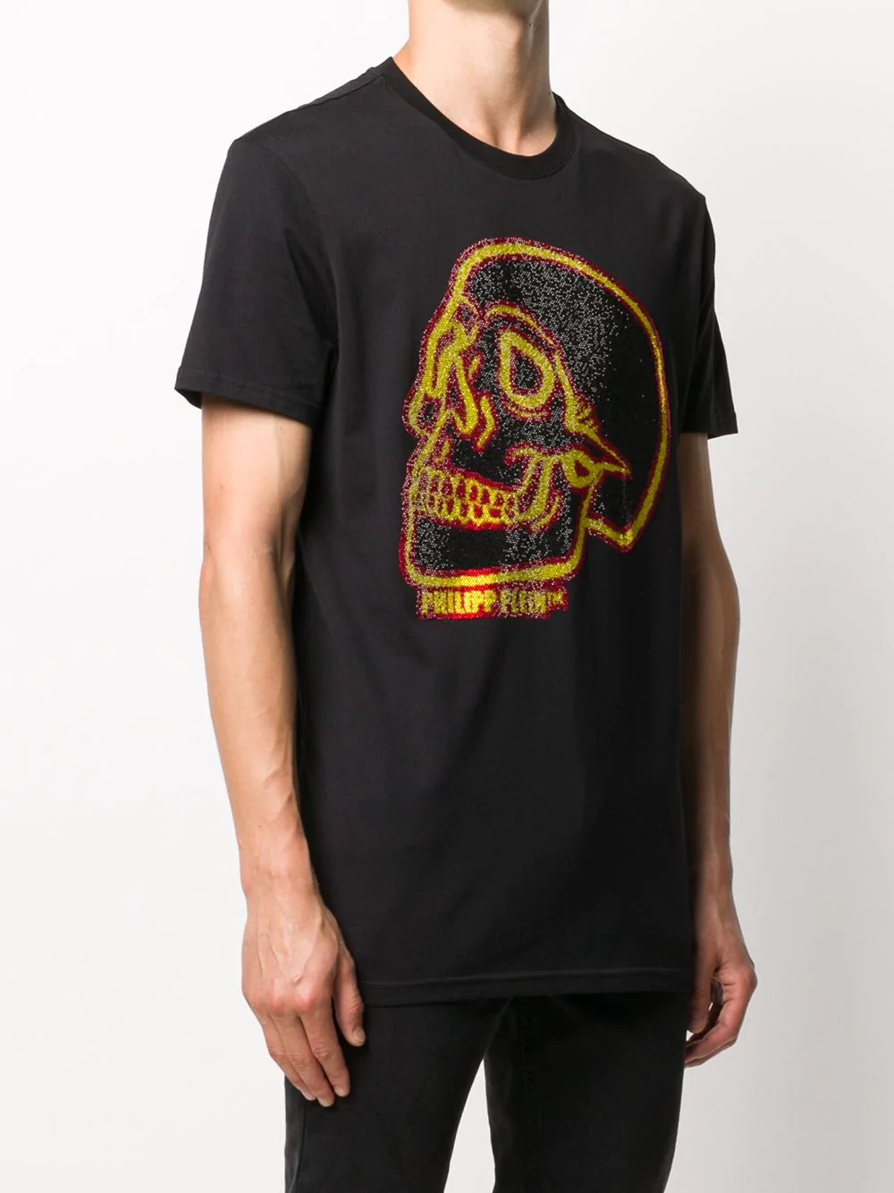 crystal outline skull T-shirt - 3