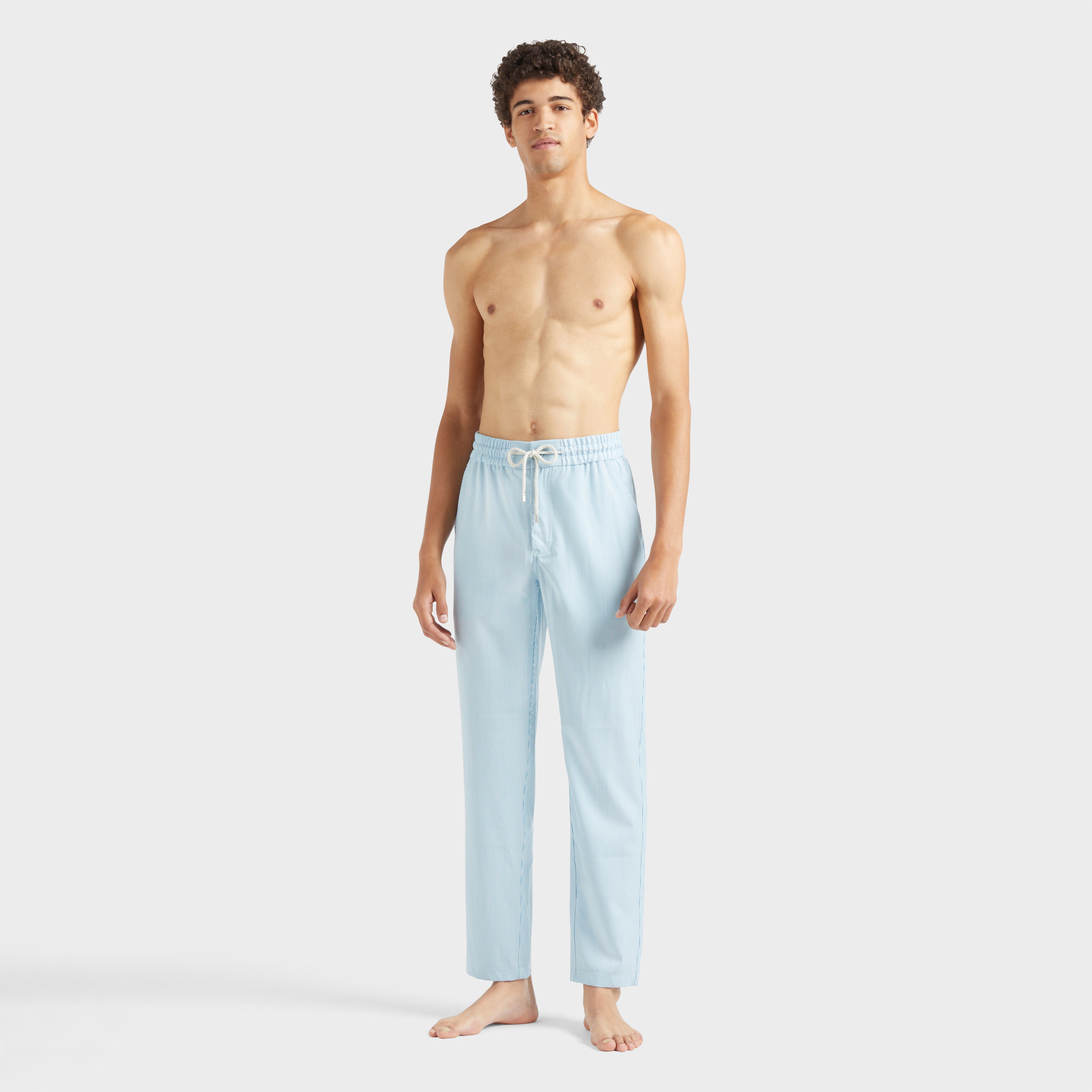 Men Wool Regular Pants Micro Rayures Tailoring - 3