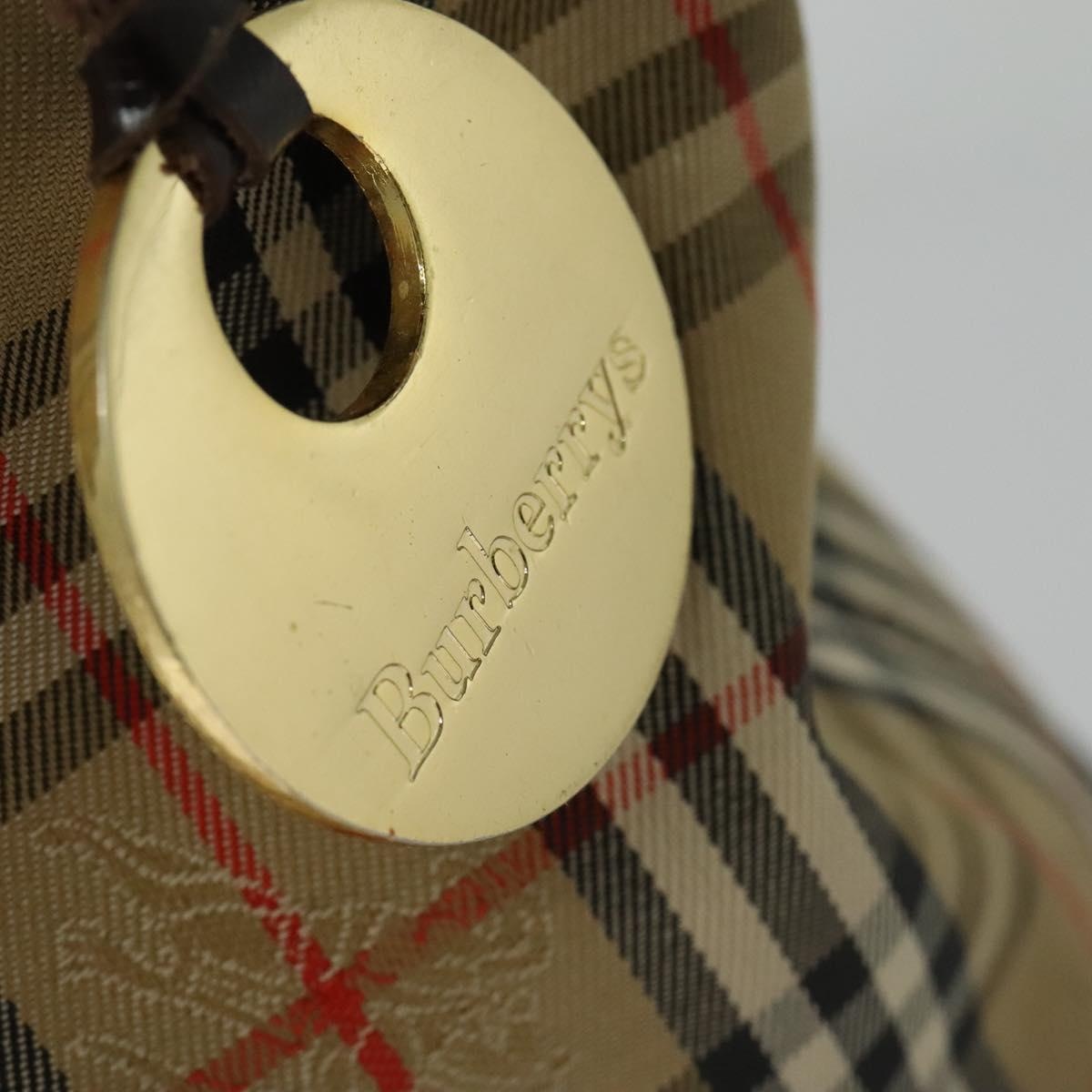 Burberry Nova Check Shoulder Bag Canvas Leather Beige Brown Gold - 14