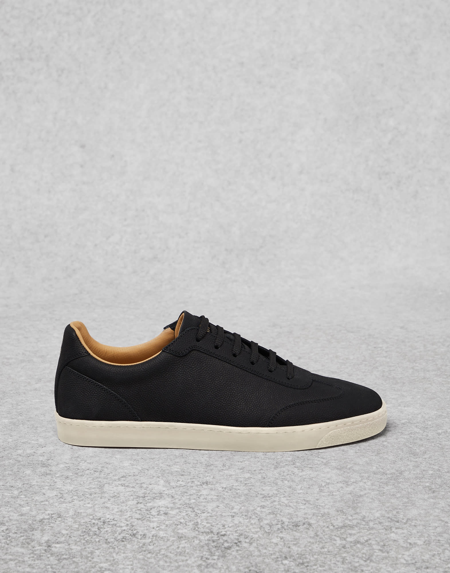 Texture nubuck sneakers with natural rubber sole - 5