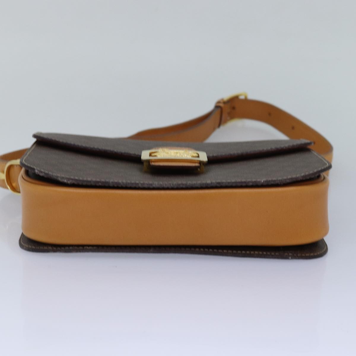 CELINE Macadam Canvas Shoulder Bag Pvc Leather Brown - 5