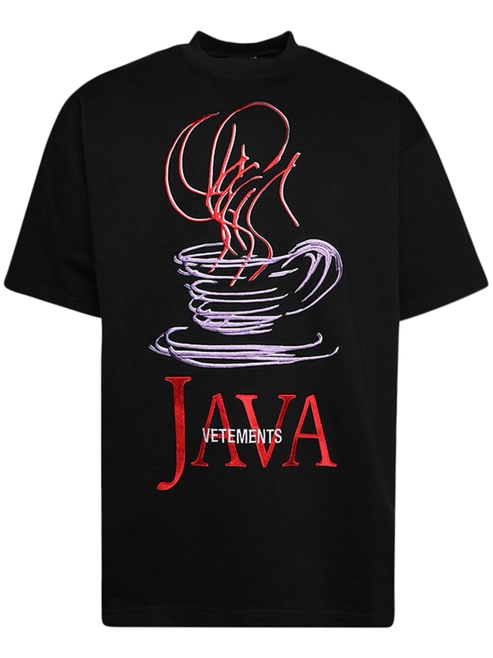 x Java logo-embroidered cotton T-shirt - 1