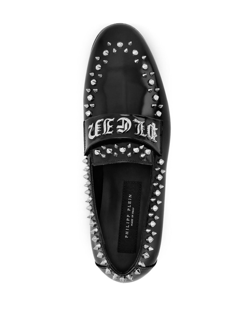 stud-embellished leather loafers 3