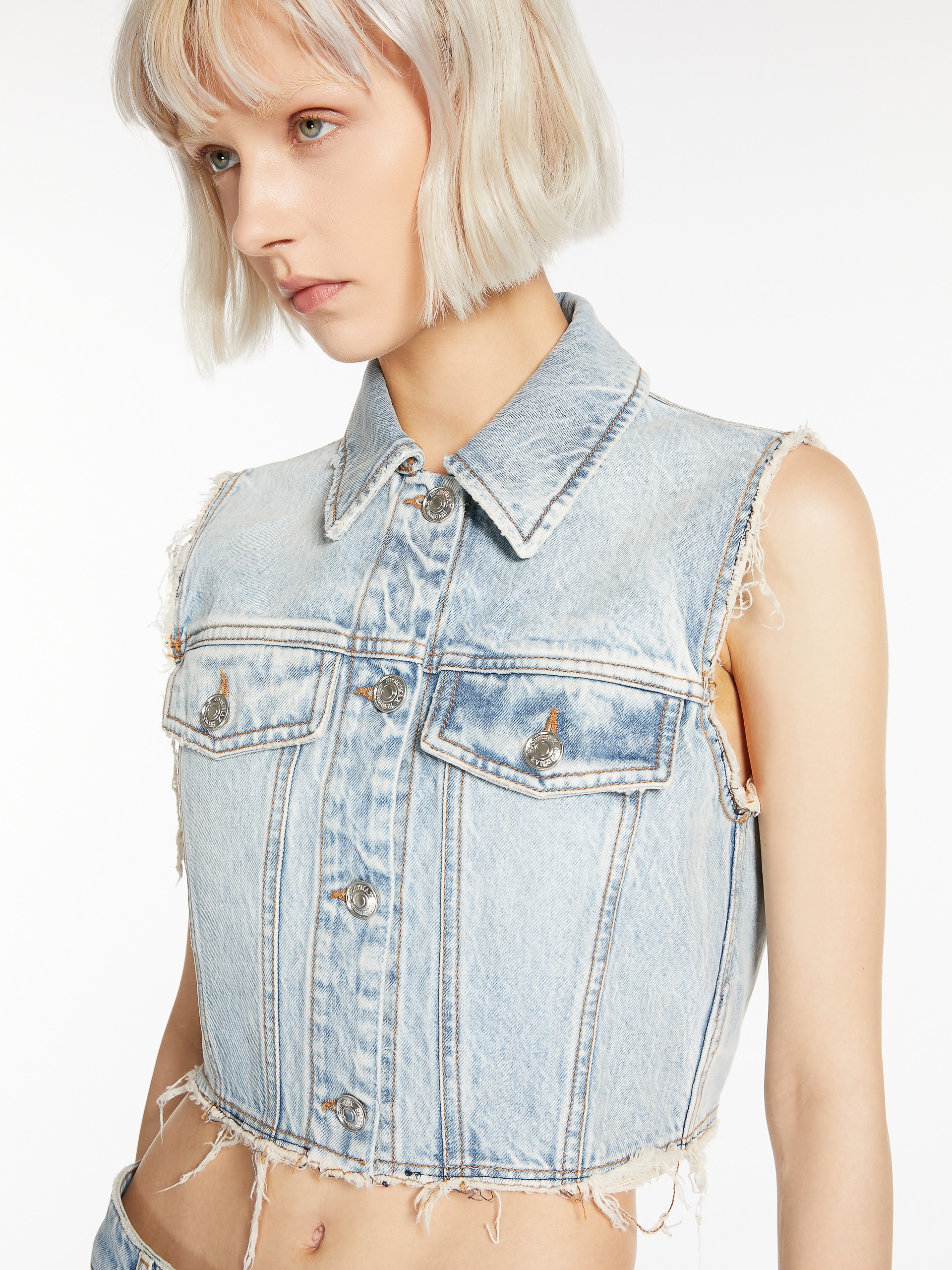 SCIRE Cropped denim waistcoat - 5
