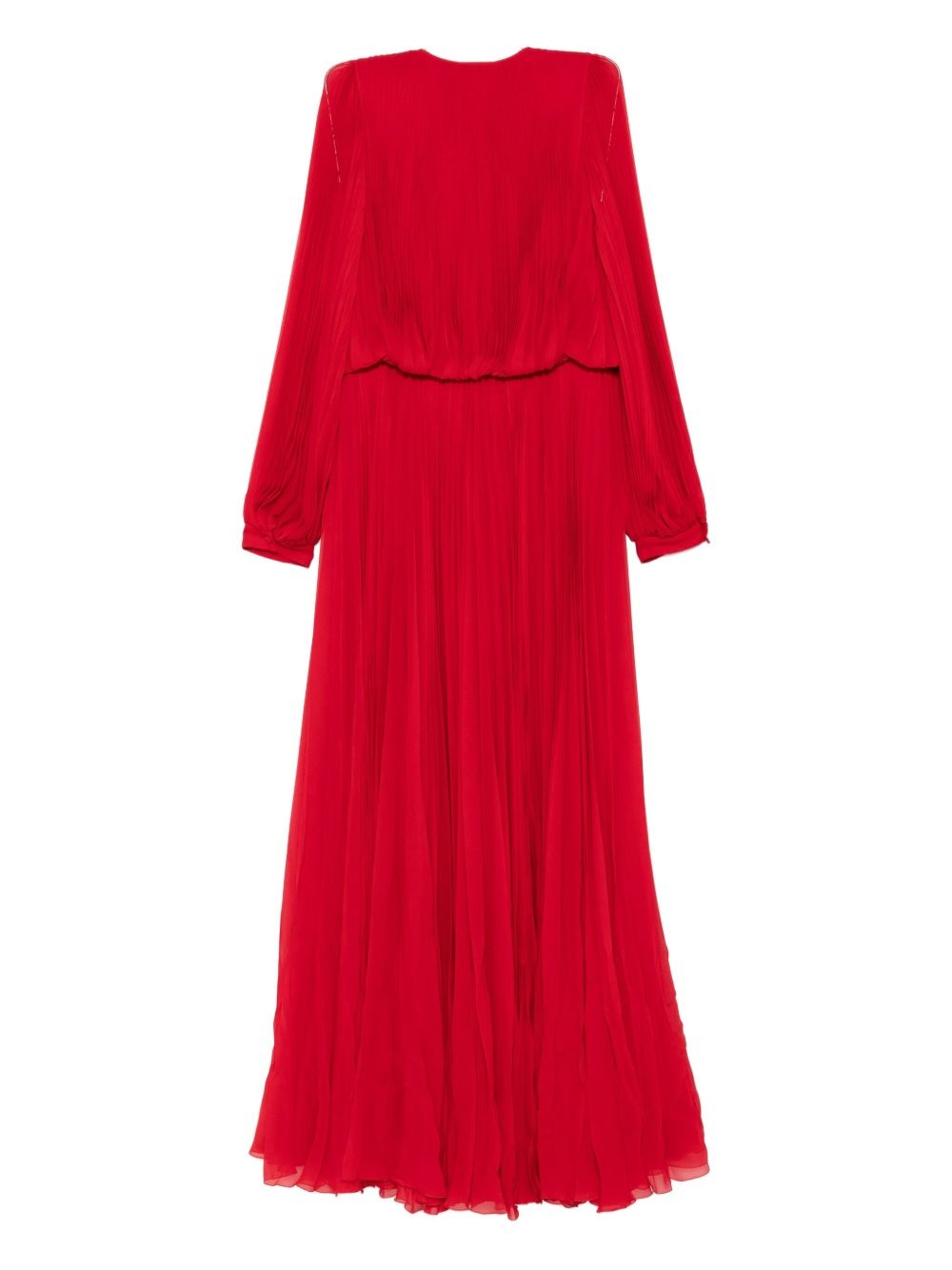 pleated long-sleeve dress - 2