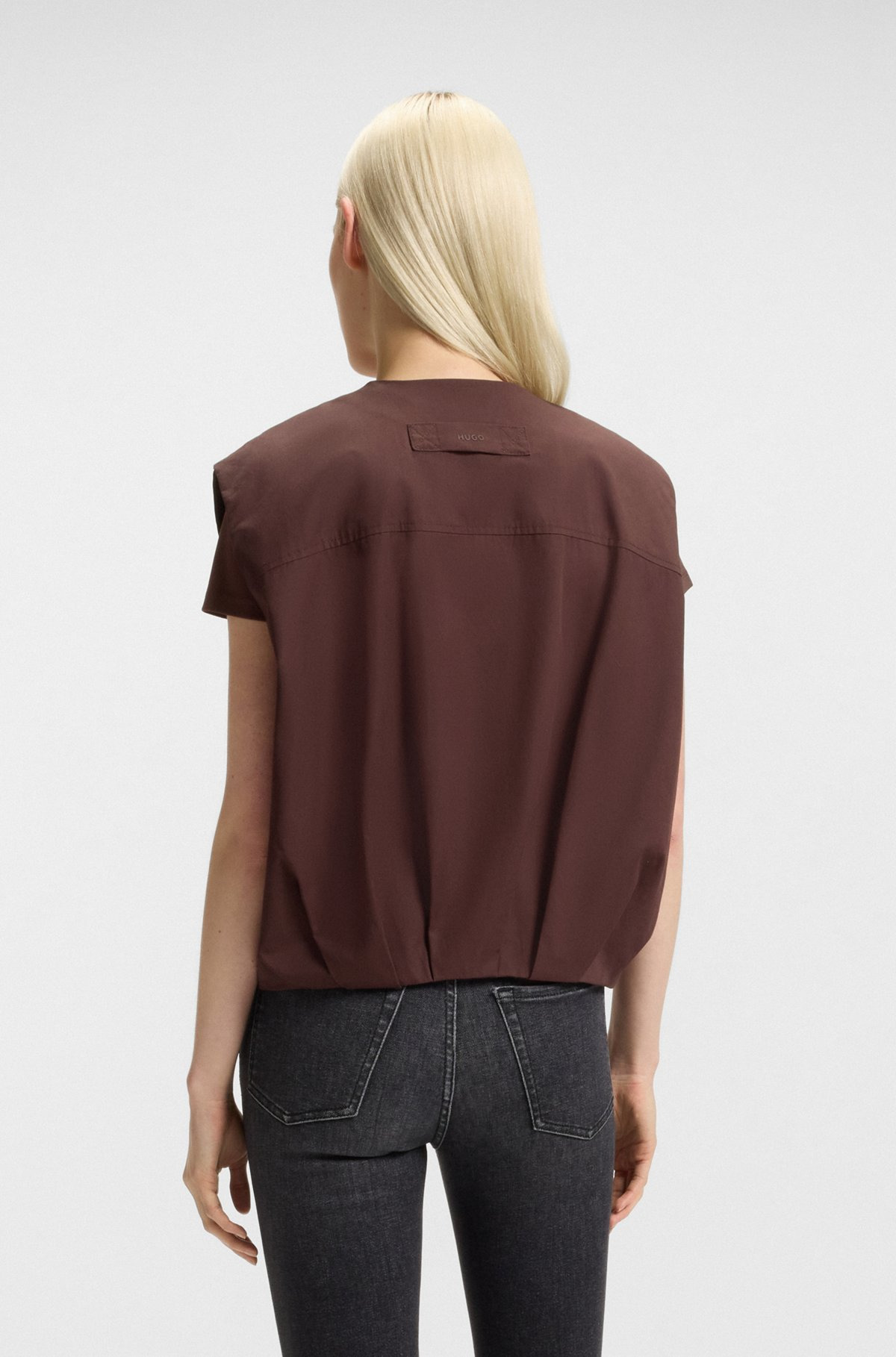 RELAXED-FIT GILET IN COTTON TWILL - 4