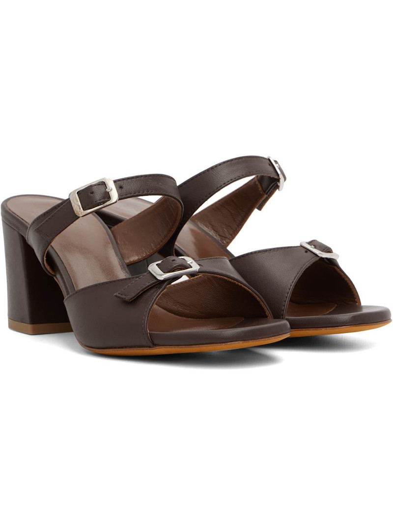 Brown Una Heeled Sandals 4