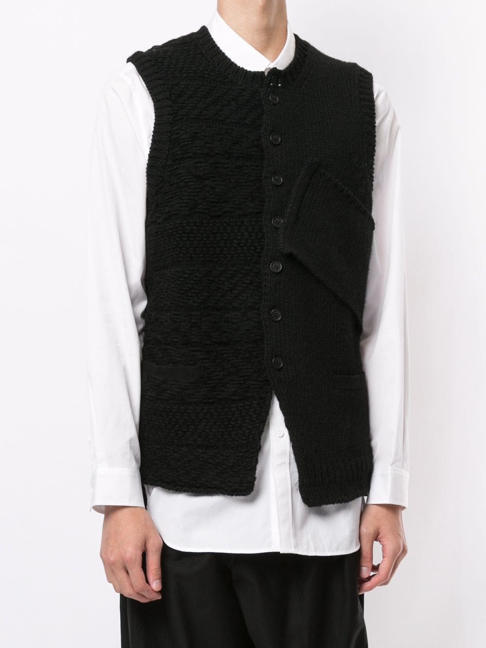 Patch knitted waistcoat - 3