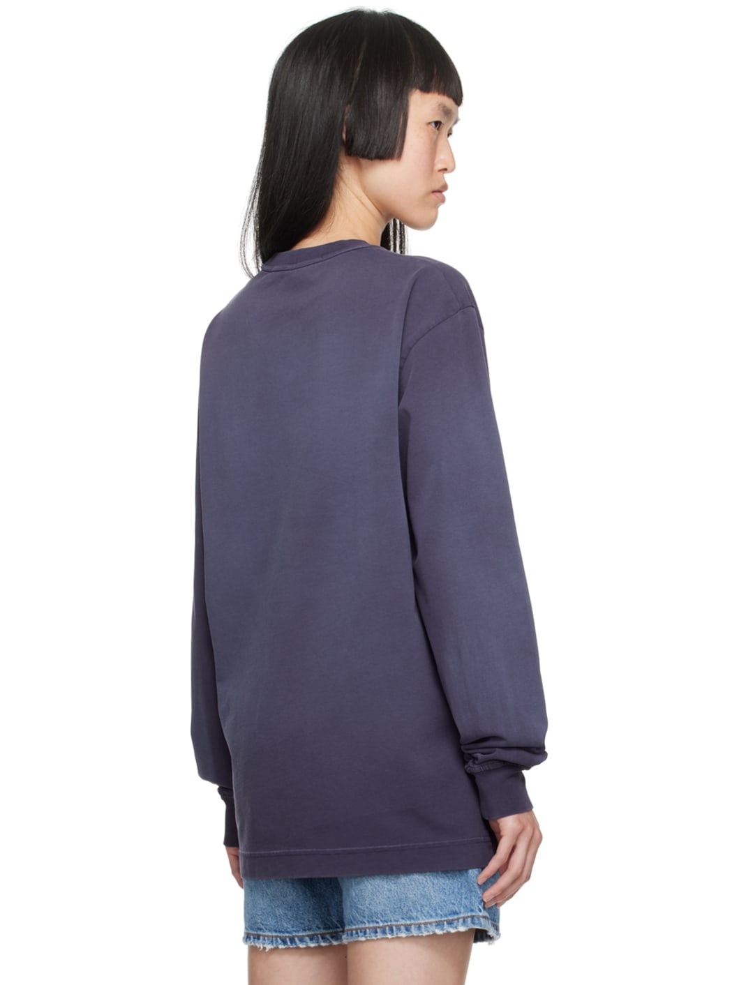 Purple Embossed Long Sleeve T-Shirt - 3