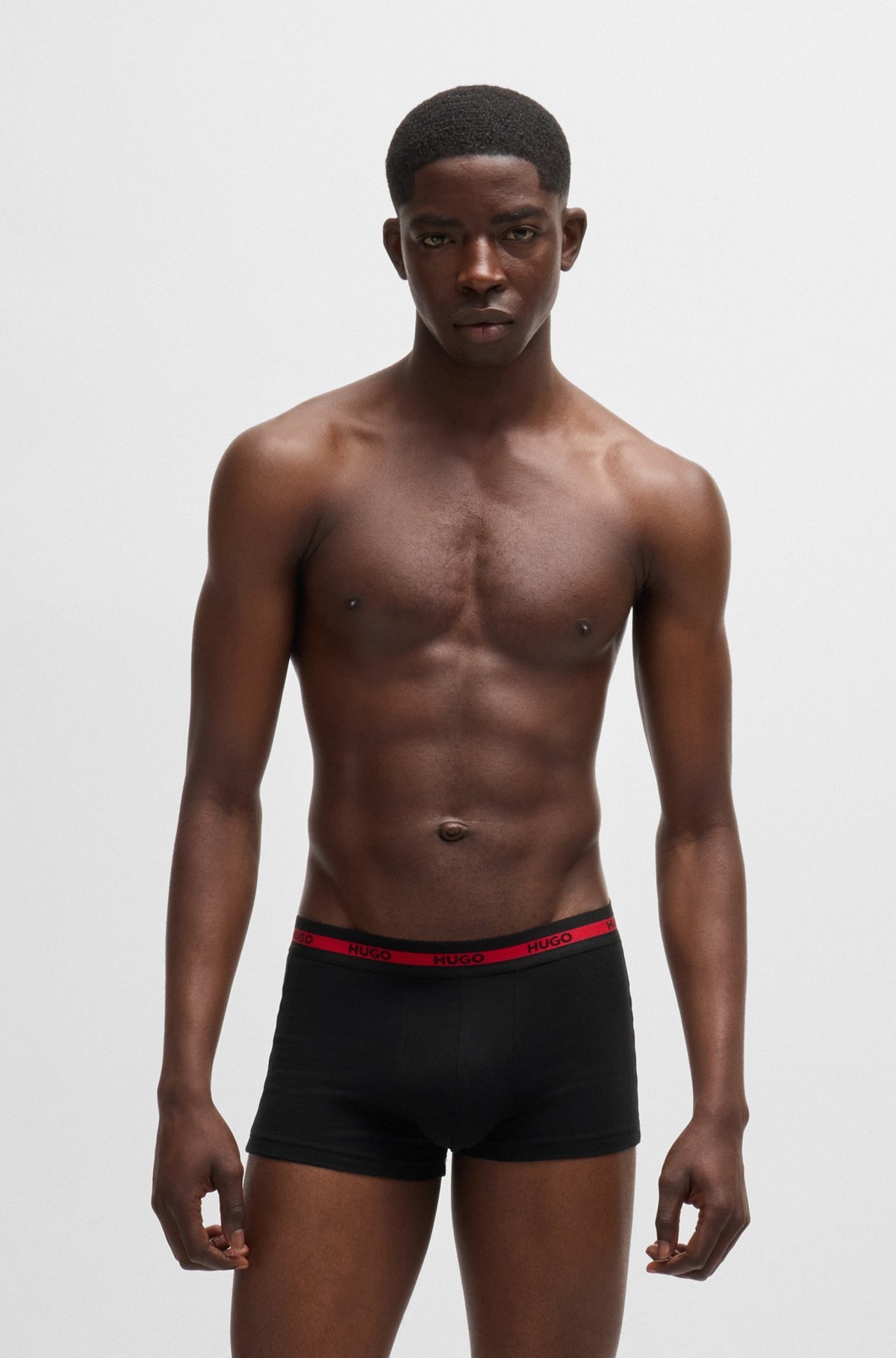 THREE-PACK OF LOGO-WAISTBAND TRUNKS IN STRETCH COTTON - 7