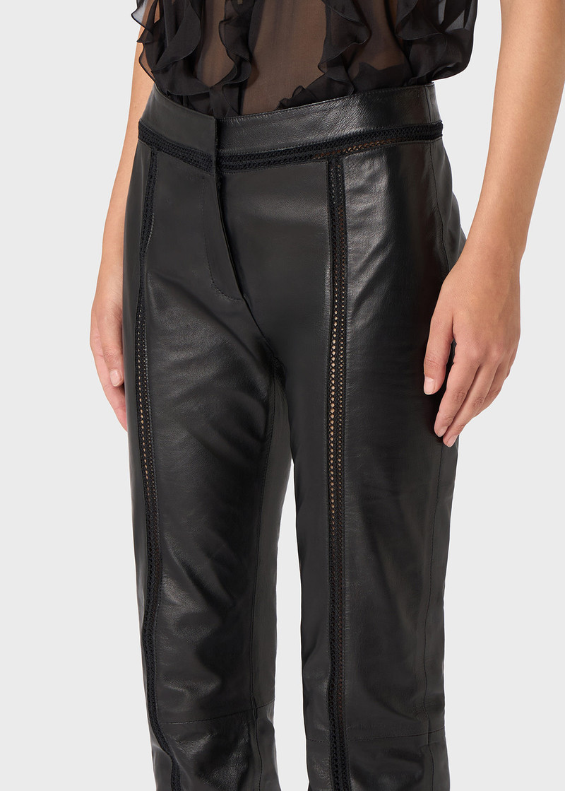 LEATHER PANTS WITH À-JOUR DETAILING 5