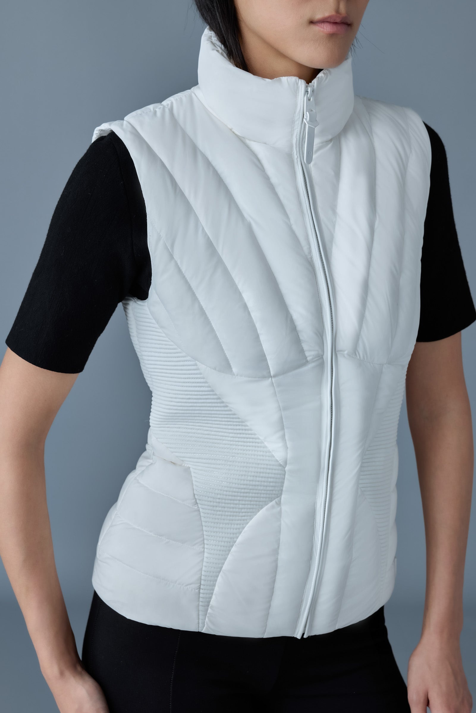 AURELIA Smocked detail light down vest - 5