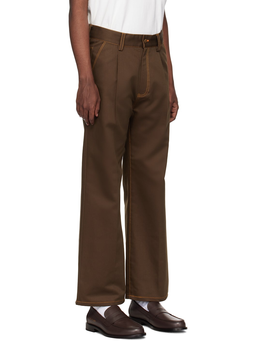 Brown Heart Icon Straight Trousers - 2