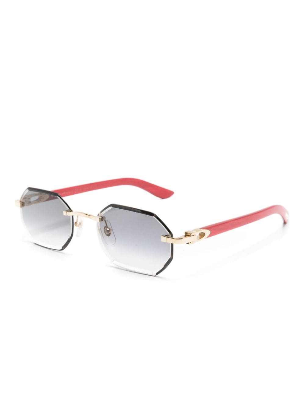 logo-plaque geometric-frame sunglasses - 2