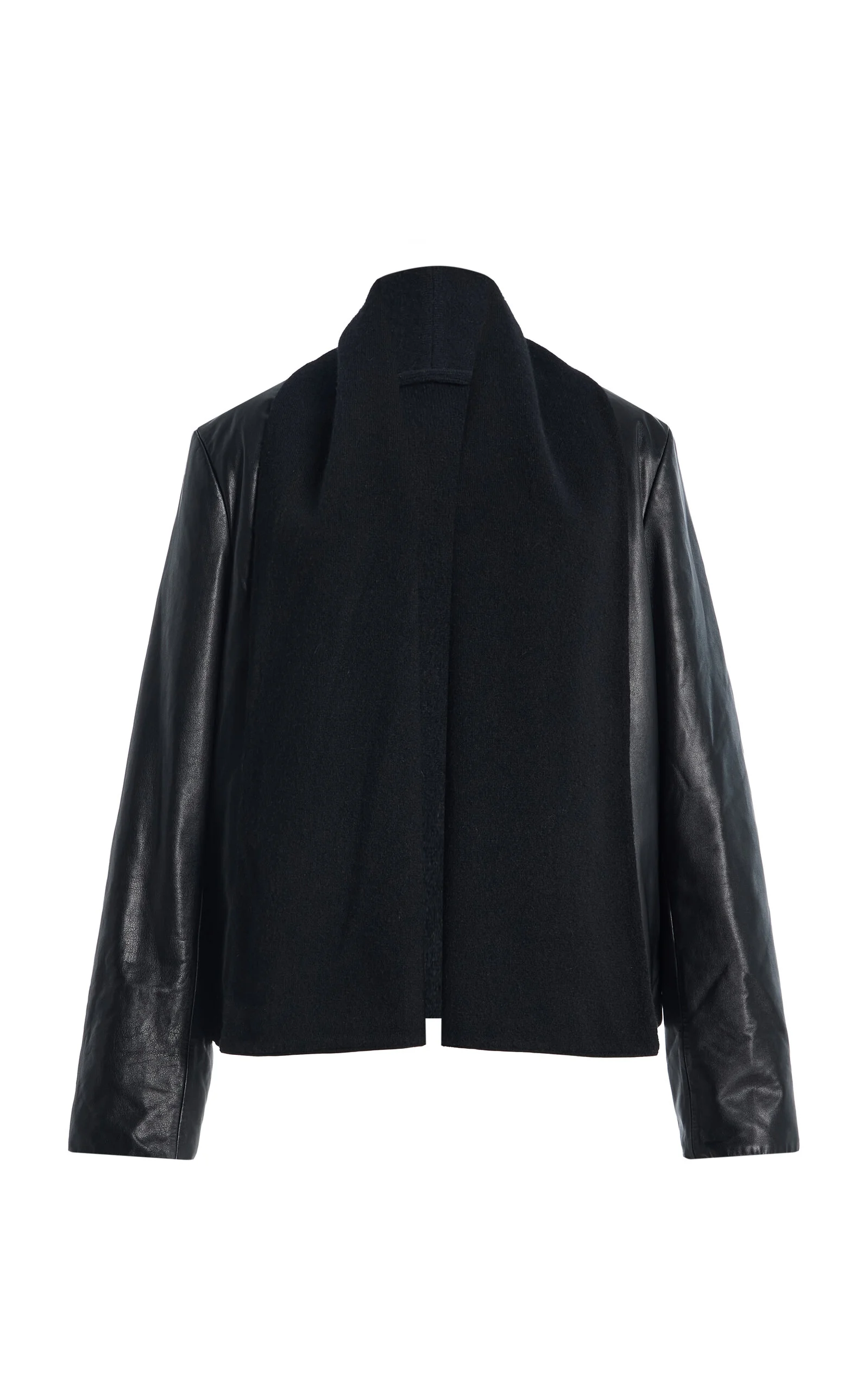 Scarf Leather Jacket - 1