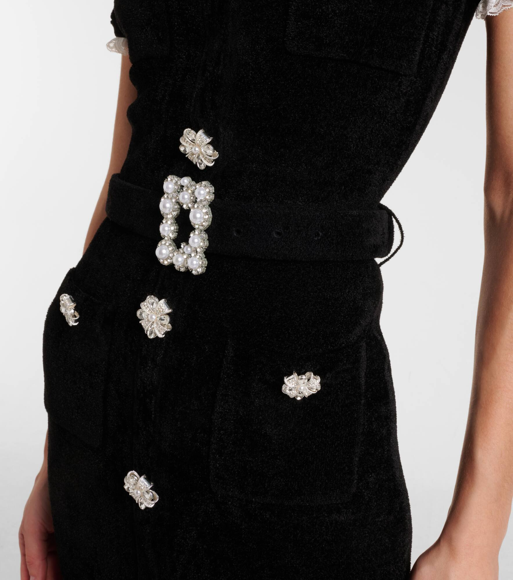 Crystal-embellished chenille midi dress - 5