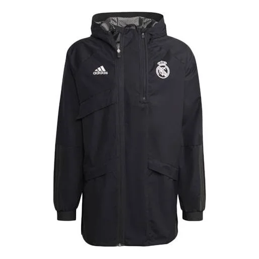 adidas Real Madrid Soccer/Football Hooded Jacket Black GR4275 - 1