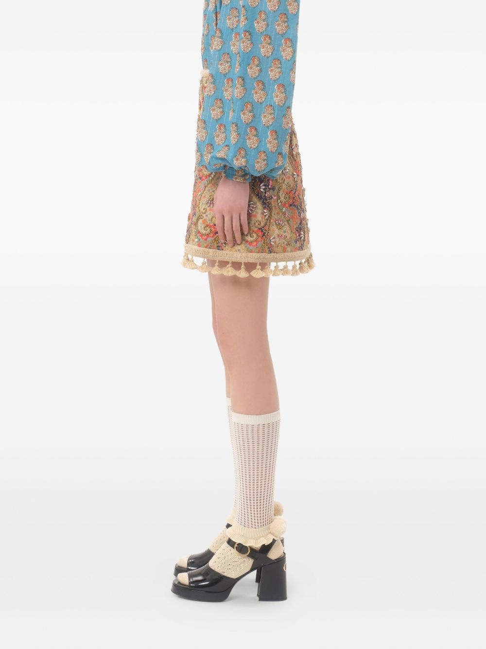 embroidered mini skirt - 5