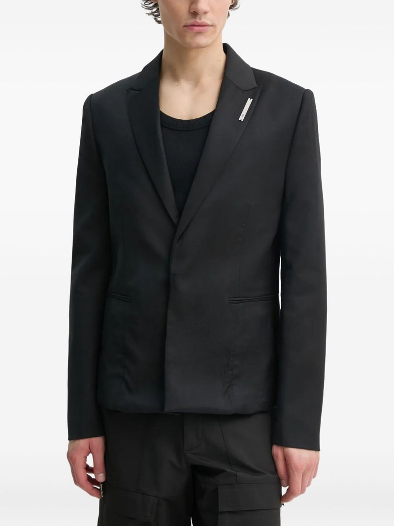 lapel-detail logo-plaque blazer 1