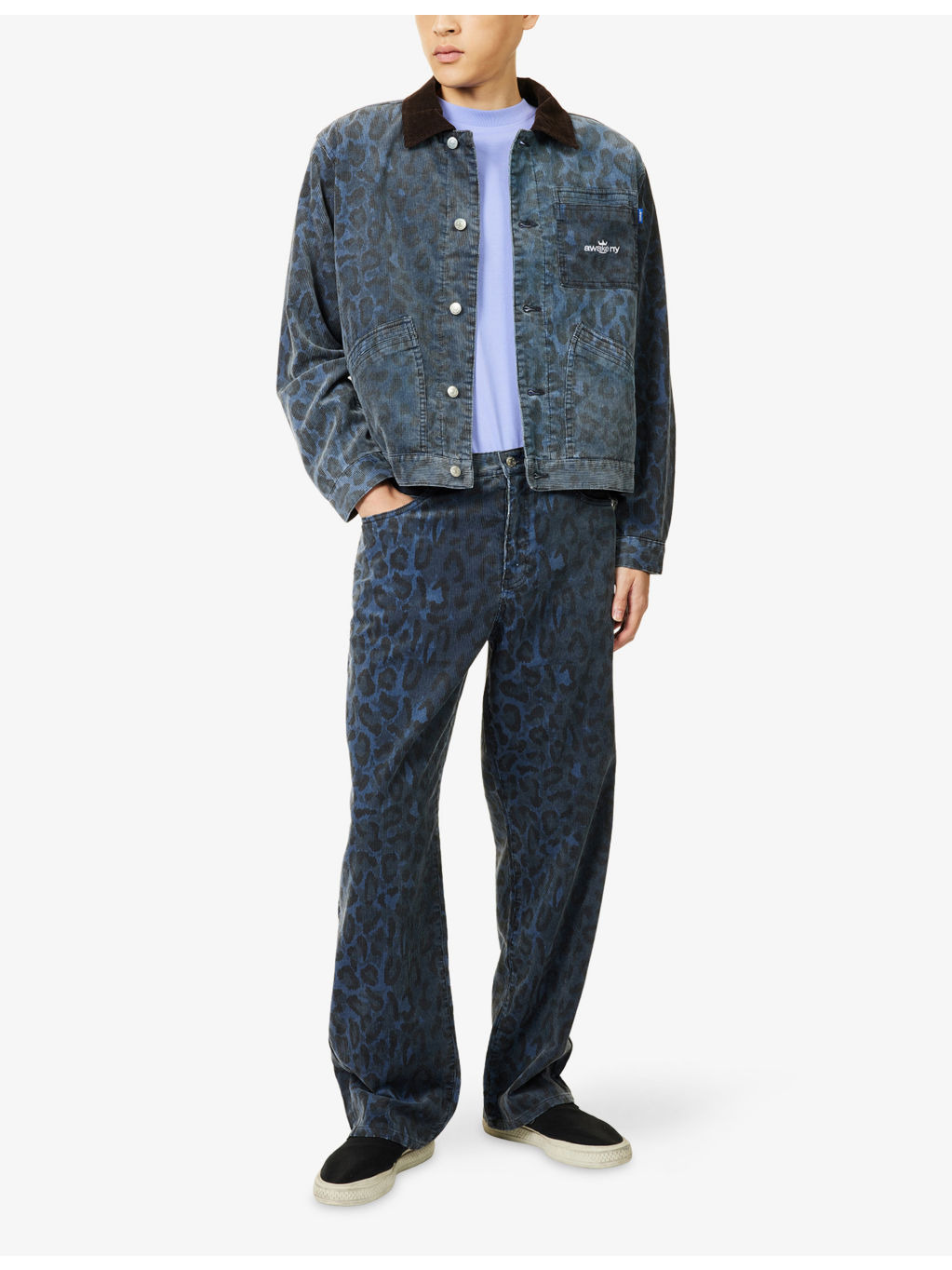 Leopard-Print Straight-Leg Corduroy Trousers - 2