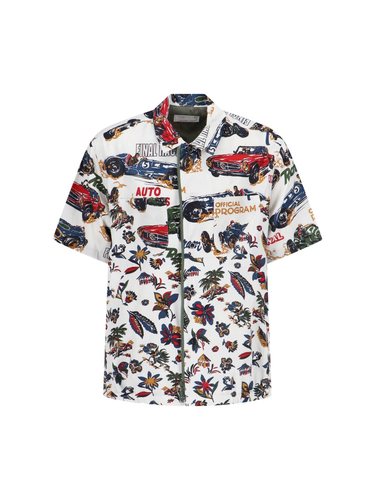 sacai 'CAR RACE AND TROPICAL PRINT' SHIRT | sugar | REVERSIBLE