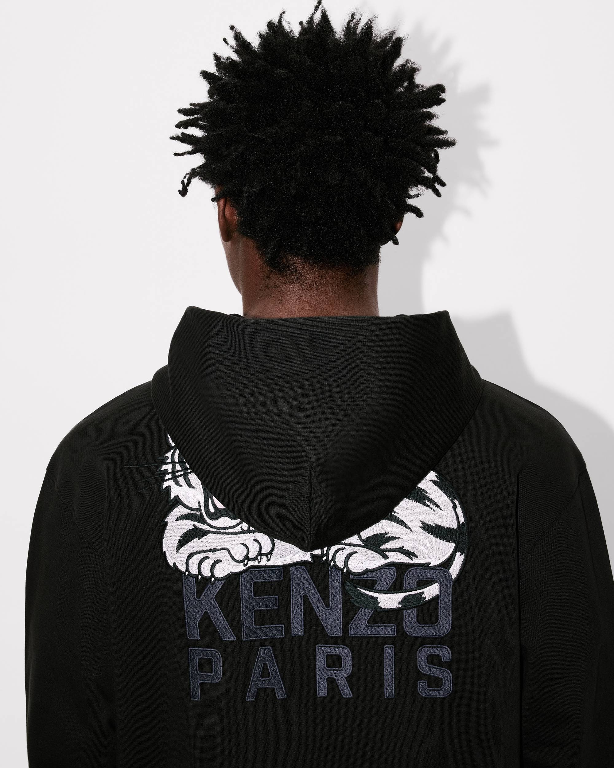 'KENZO Happy Tiger' embroidered hoodie in cotton - 7