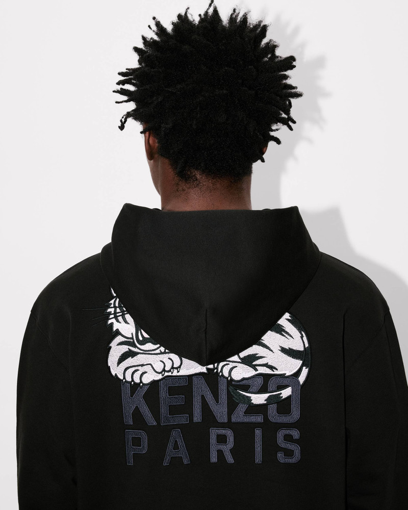 'KENZO Happy Tiger' embroidered hoodie in cotton 7