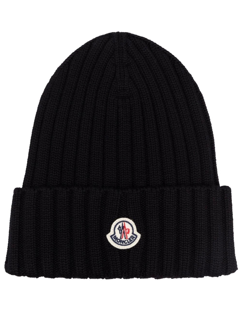 logo-patch ribbed-knit beanie - 1