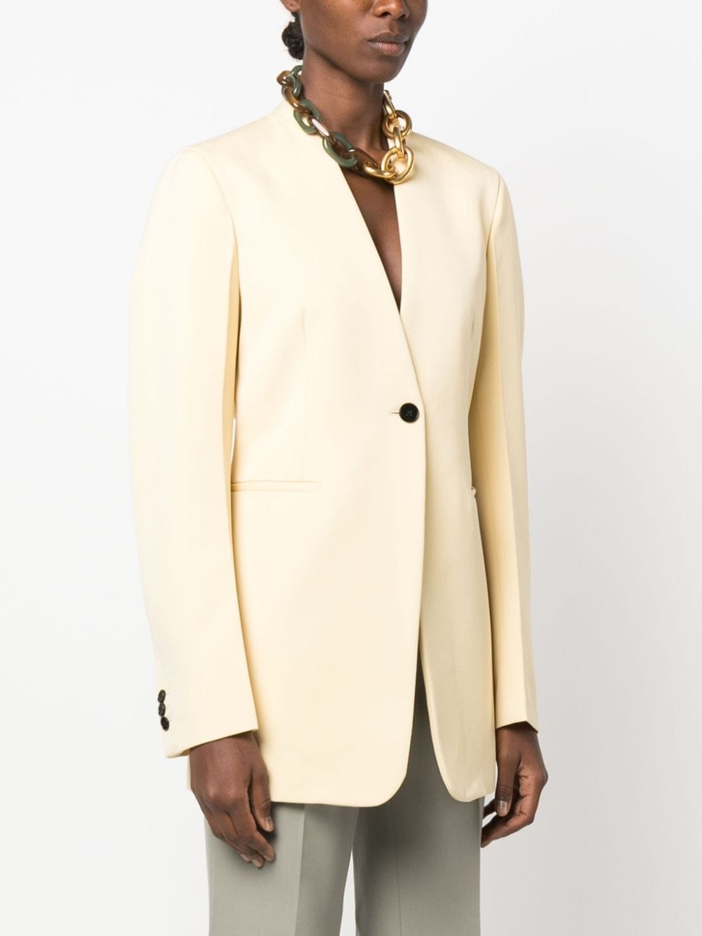 single-breasted wool blazer - 3