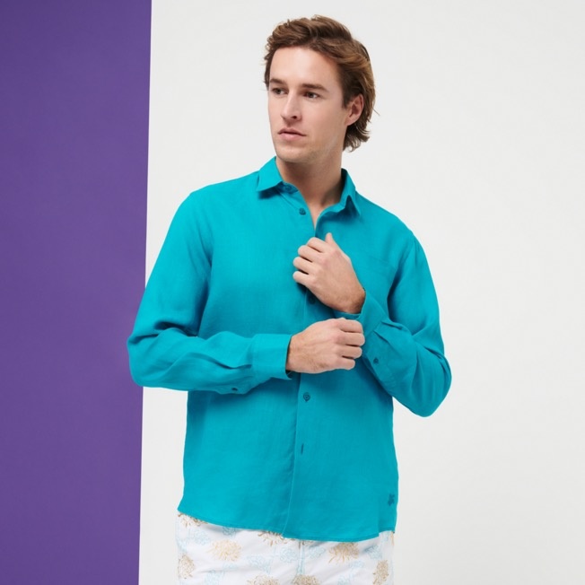 Men Linen Shirt Solid - 3