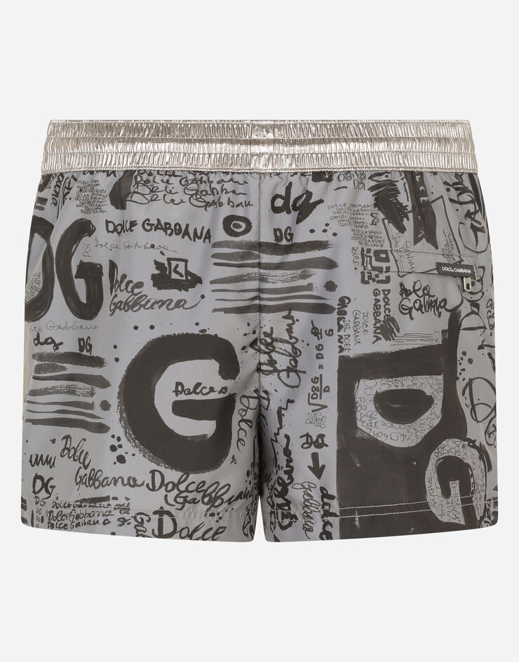 Short swim trunks with logo print - 3