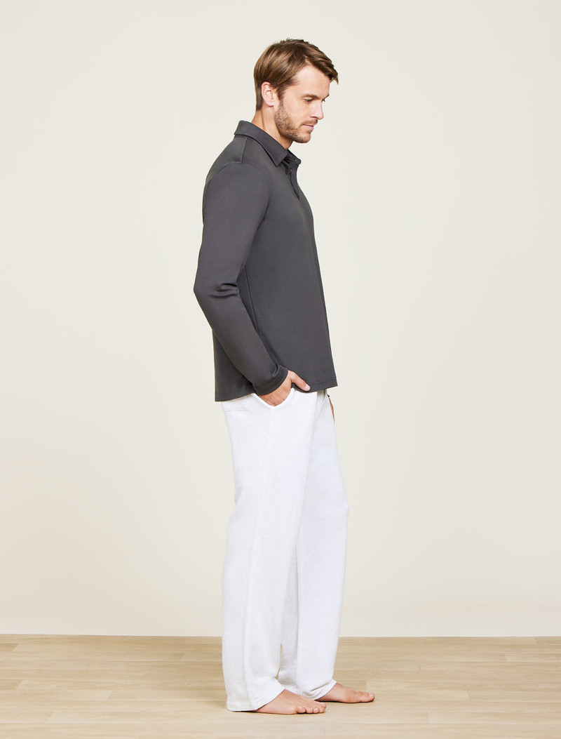 Barefoot Dreams Malibu Collection® Pima Long Sleeve Polo outlook