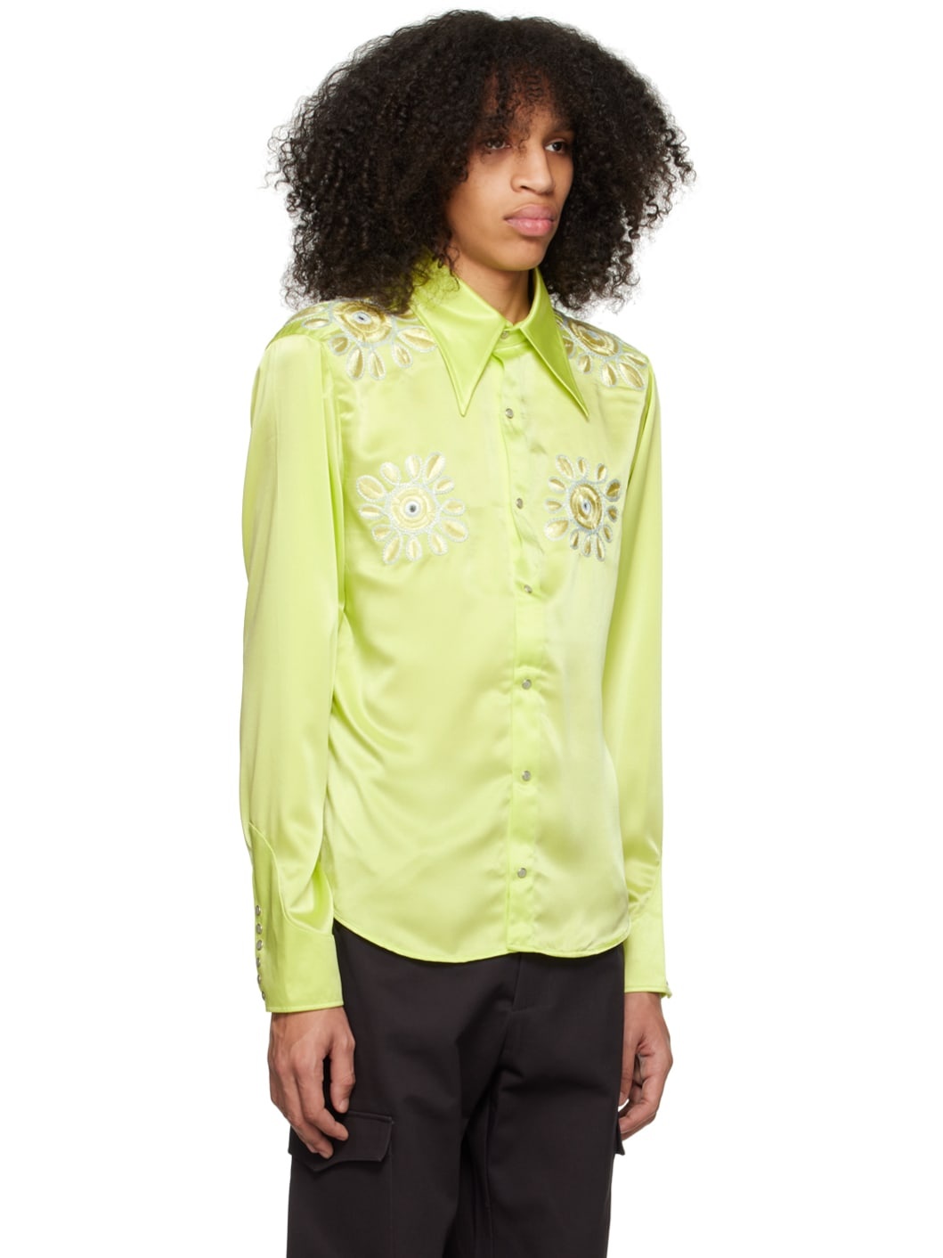 Green Embroidered Shirt - 2