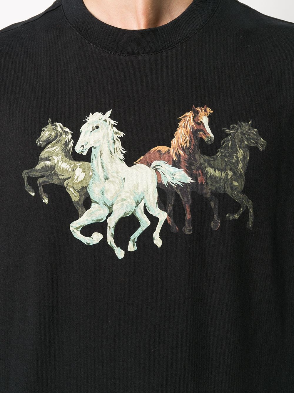 horse print short-sleeved T-shirt - 5