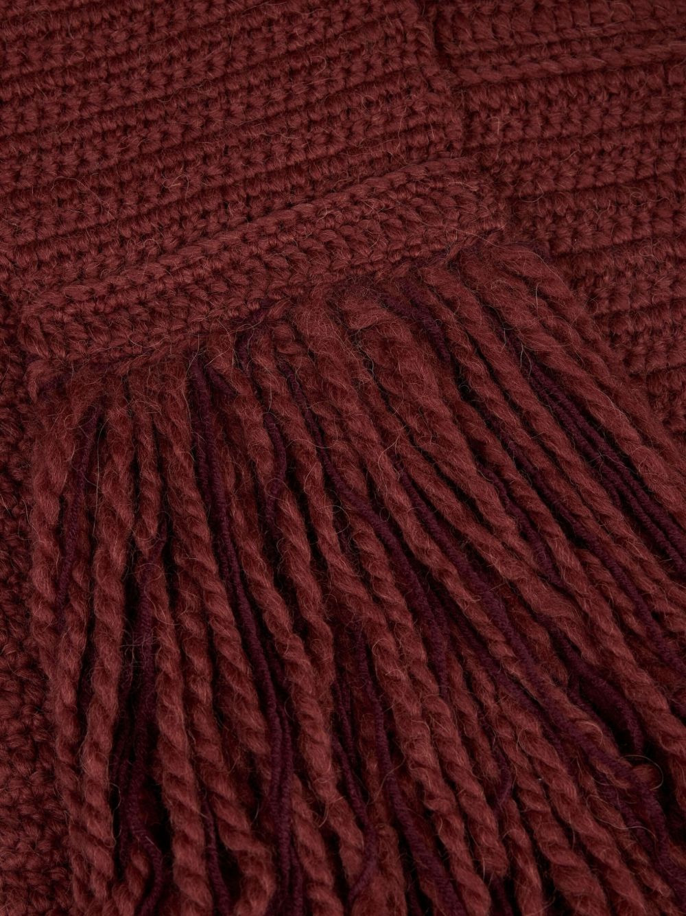 alpaca-wool fringed scarf - 2