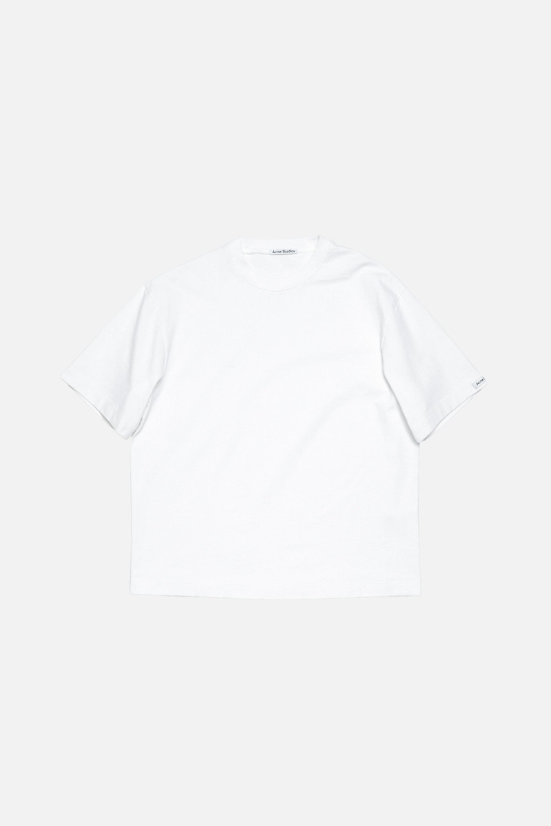 Acne Studios Satin logo t-shirt - relaxed - Optic White outlook
