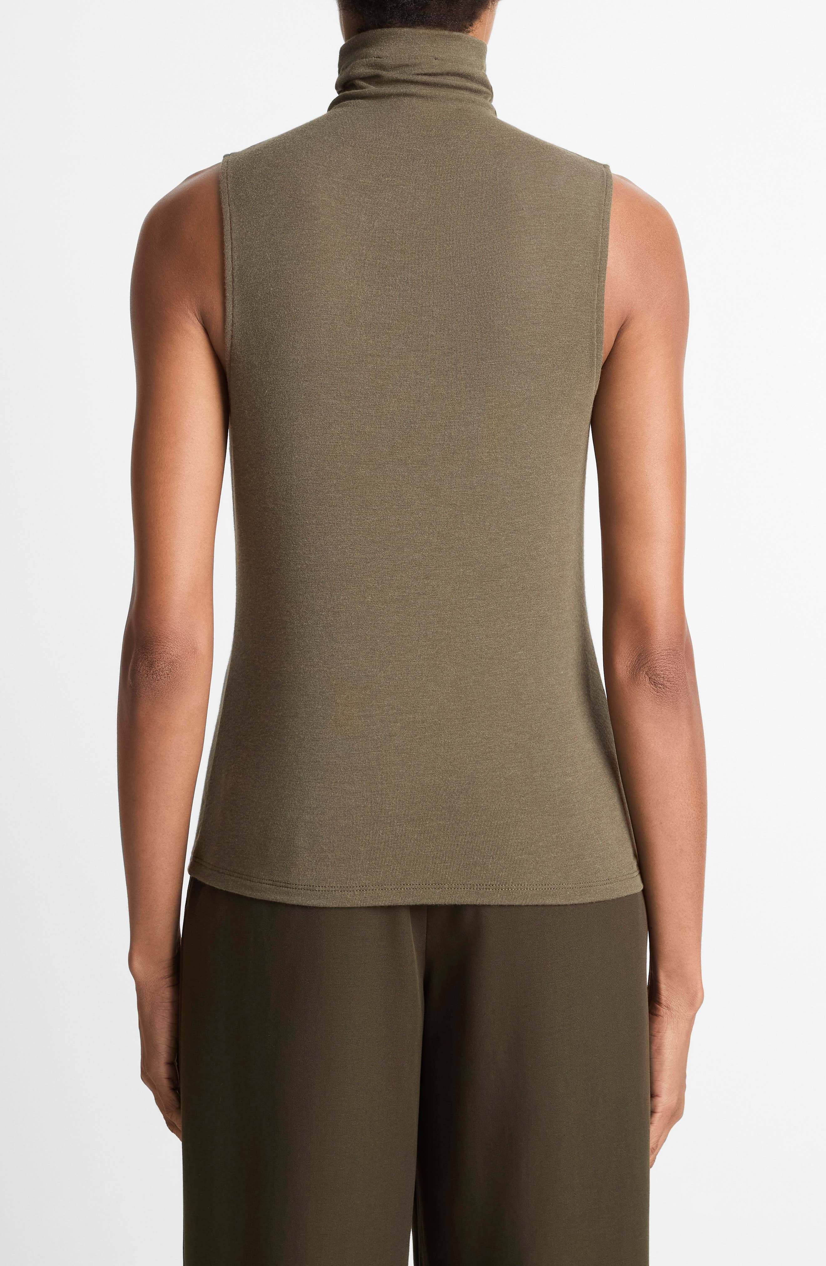Vince Sleeveless Modal Turtleneck Top in Cypress at Nordstrom - 2