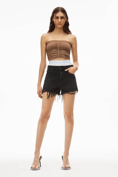 Alexander Wang LOGO ELASTIC BRIEF LAYER SHORT IN DENIM outlook