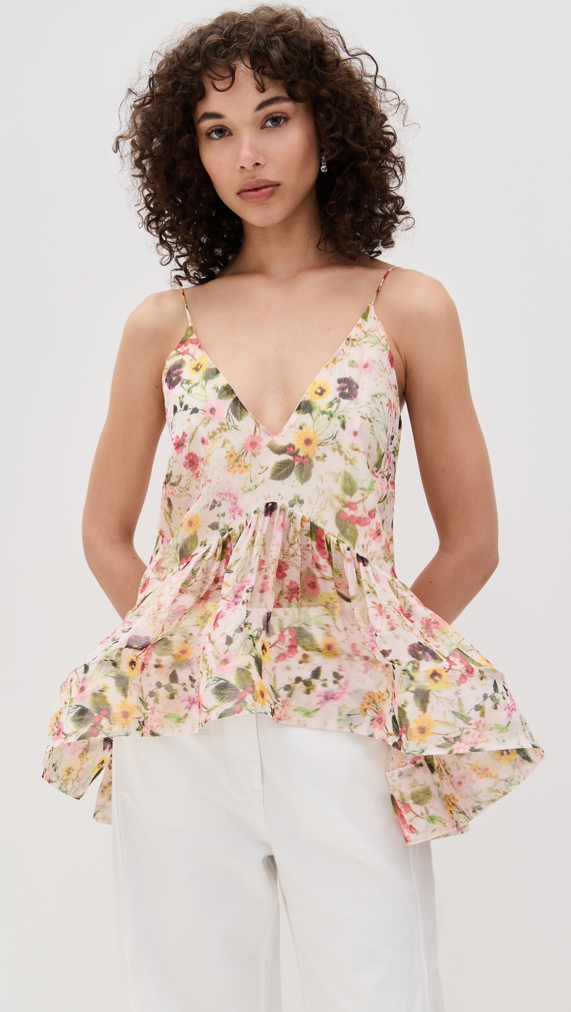Printed Chiffon Strappy Top - 6