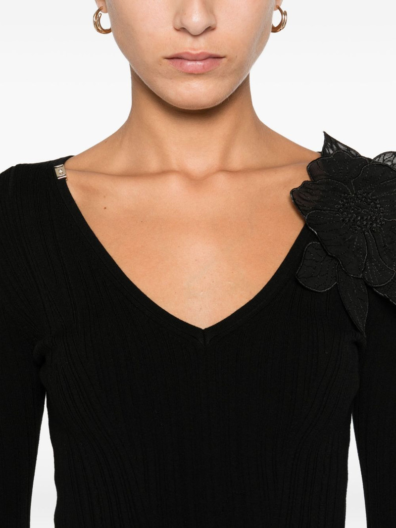 flower-embellished ribbed top 5