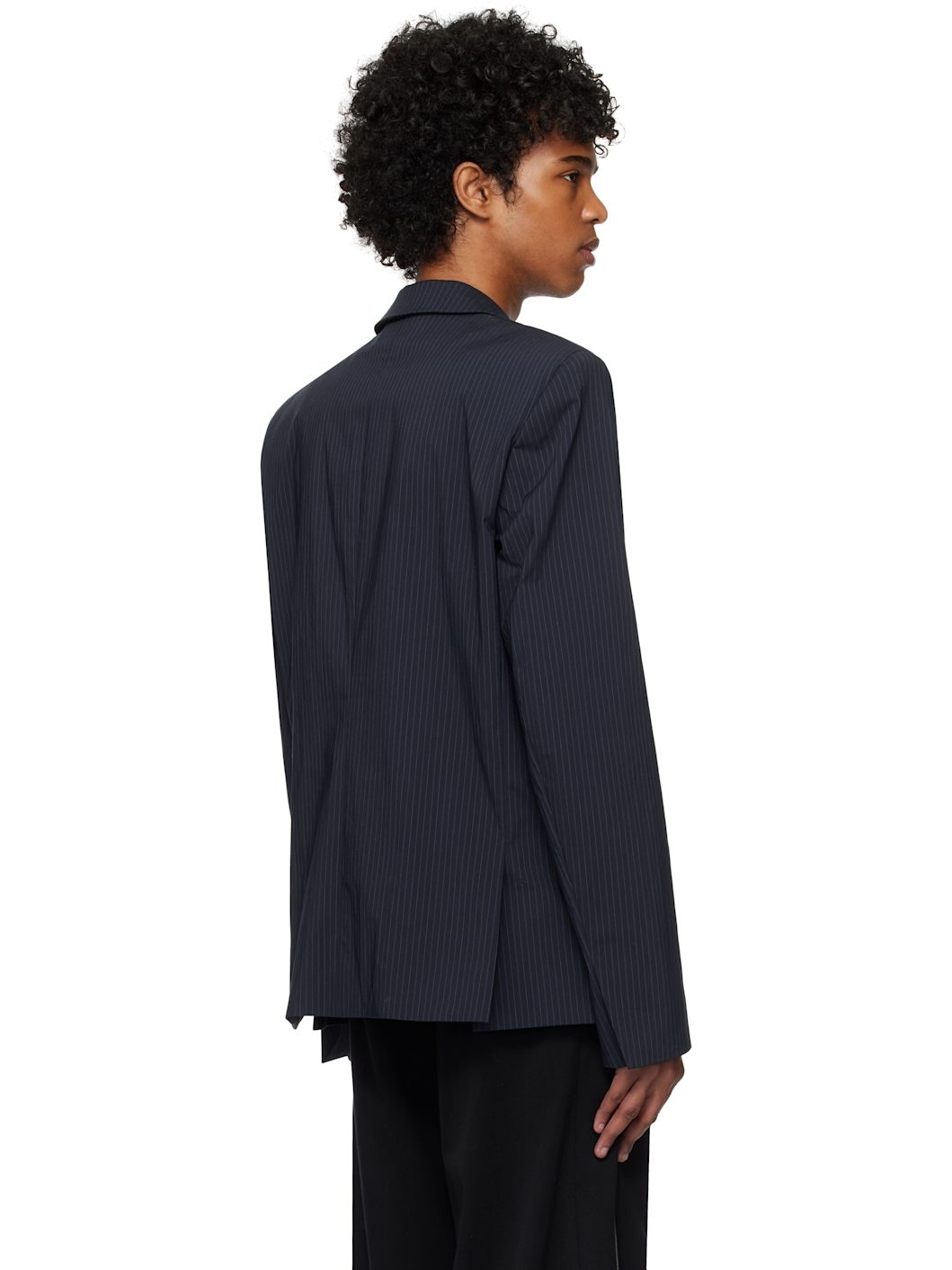 Navy Oversize Split Blazer - 3