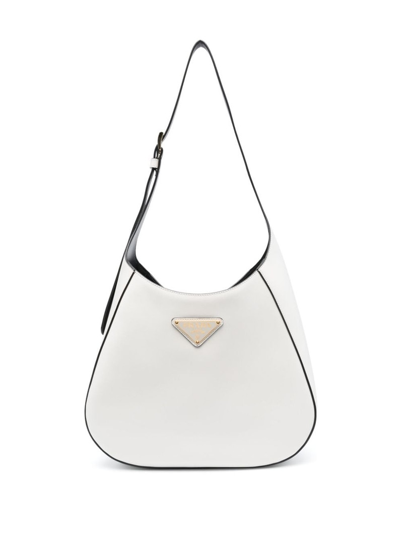 triangle-logo leather shoulder bag 1