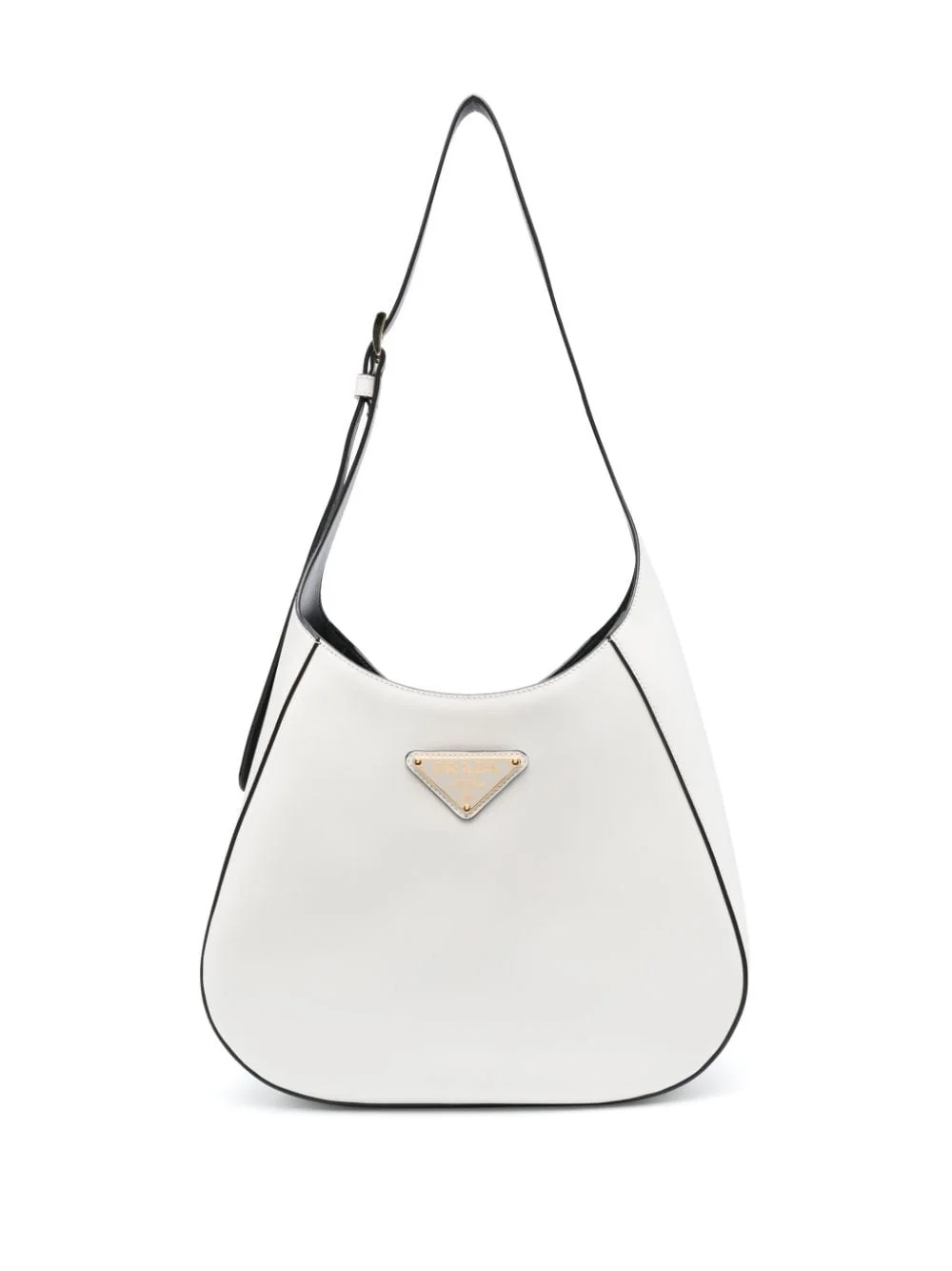 triangle-logo leather shoulder bag - 1