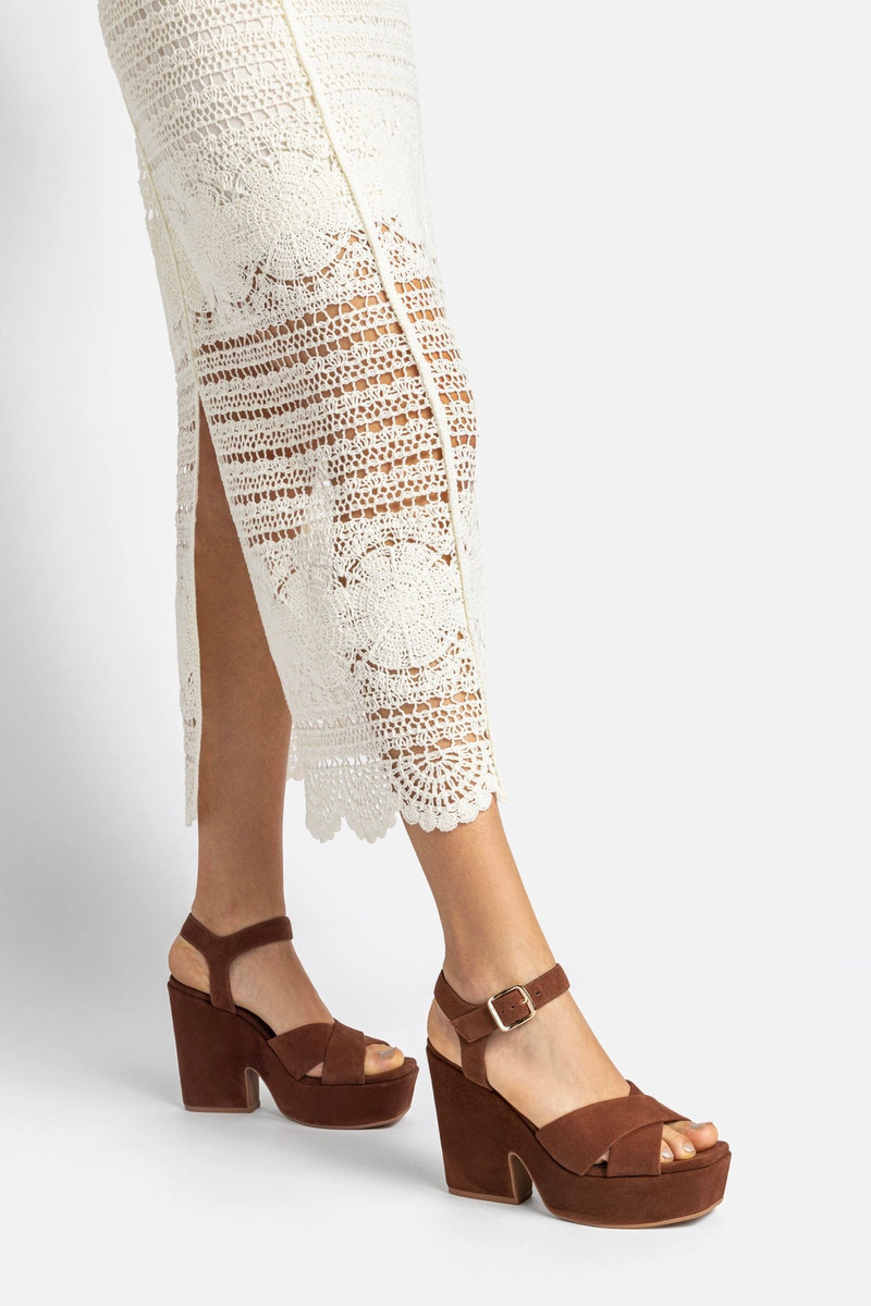 Larroudé Cher Sandal In Burnt Umber Leather outlook