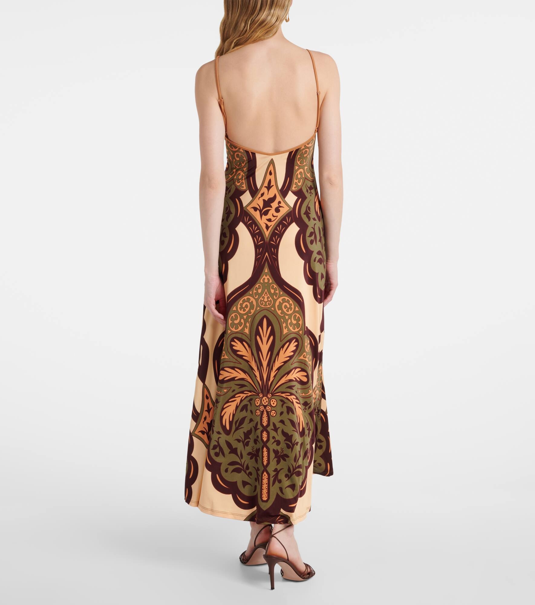 Printed jersey midi dress - 3