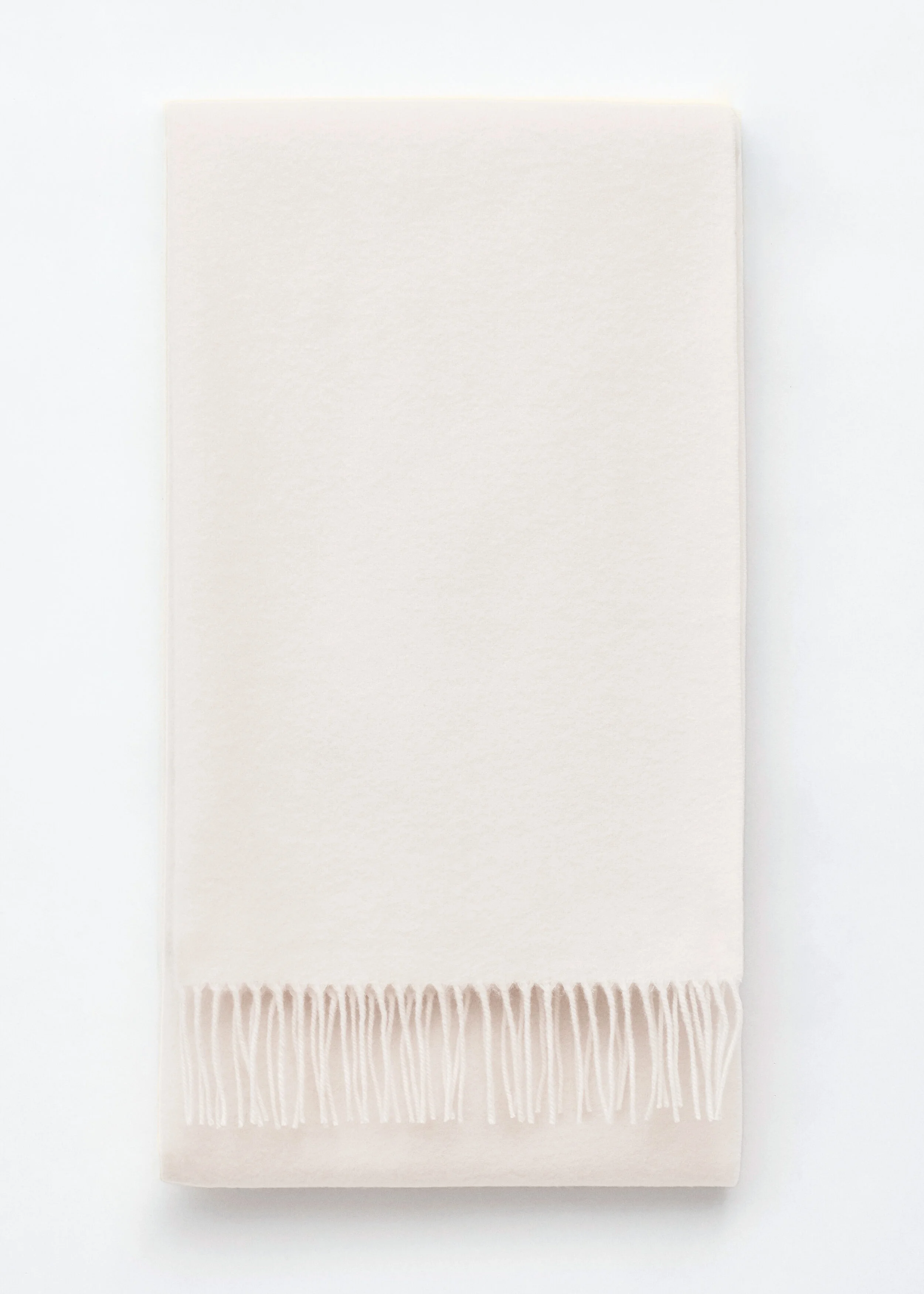 Fringed Wool Blanket Scarf - 1