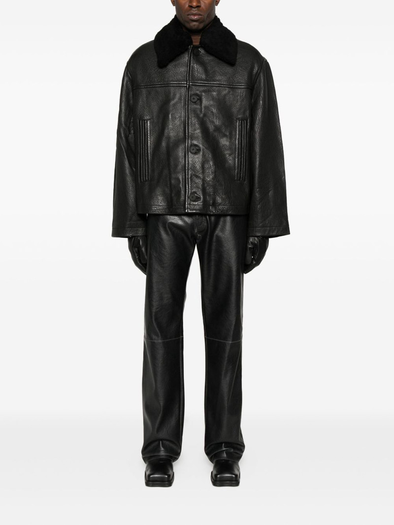 MM6 Maison Margiela leather-effect five-pocket trousers outlook