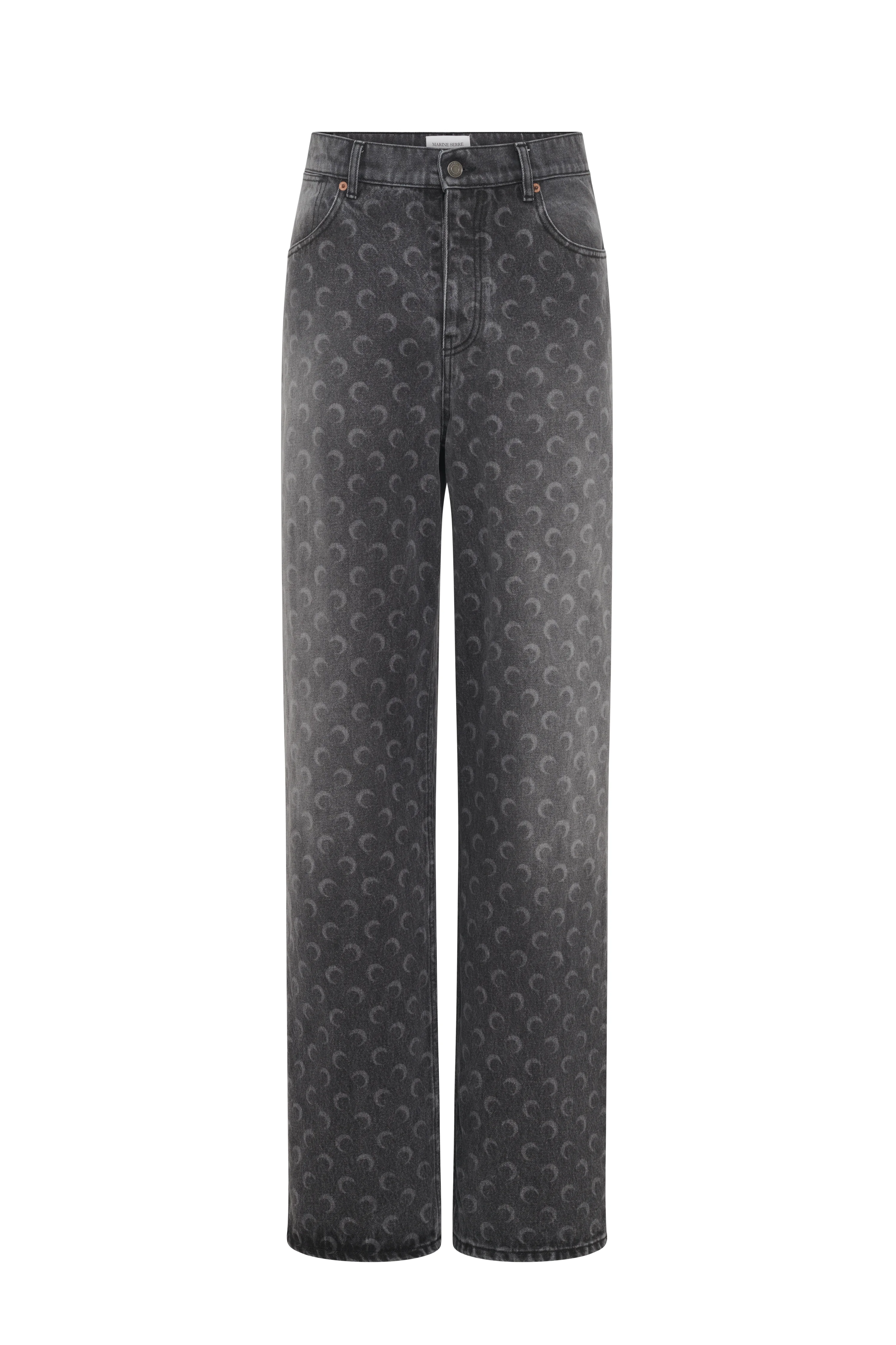 Moon Laser Grey Wash Denim Baggy Jeans - 1