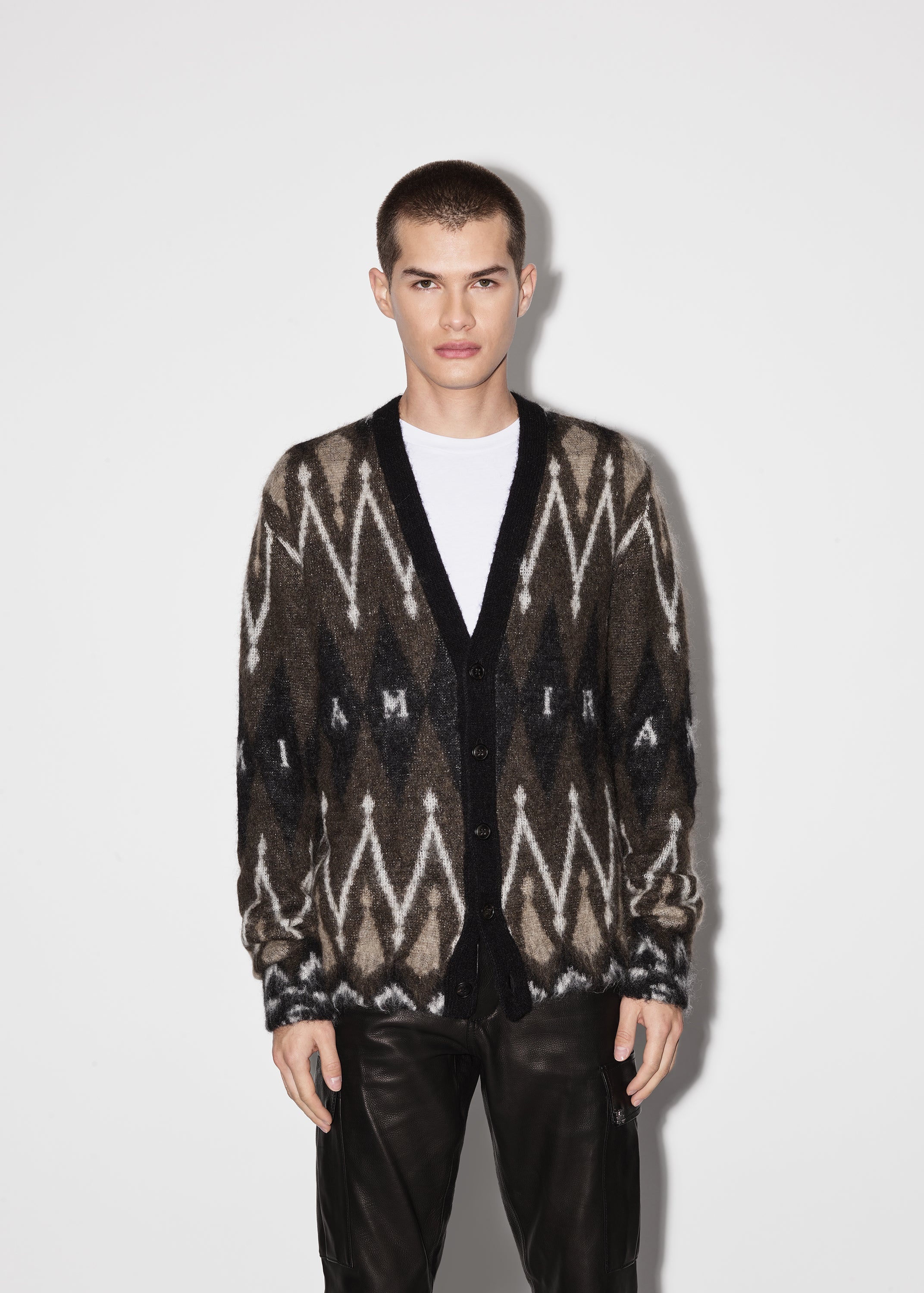 ARGYLE MOHAIR CARDIGAN - 2